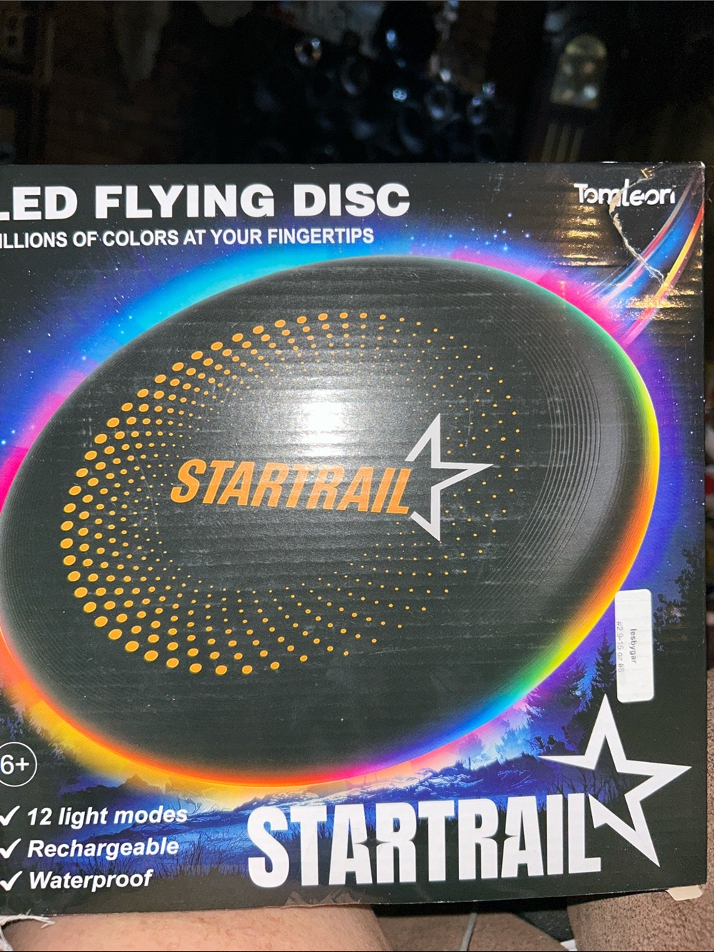 Startrail LED Flying Disc - Black with Rainbow Edge